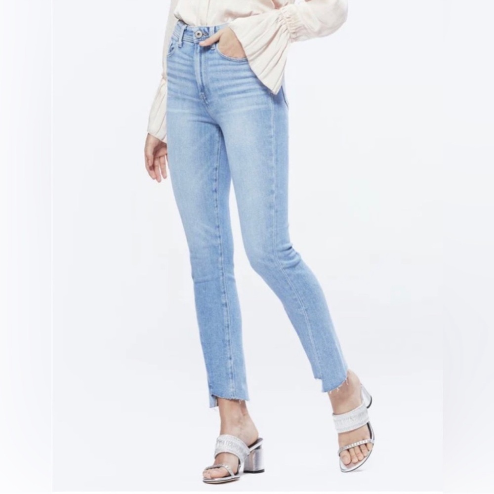 PAIGE Denim High Rise Light Wash Sarah Slim Straight Leg - Size 26